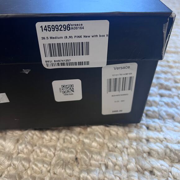 VERSACE Mettalic Logo Charm Platform Heel Sz 39.5M - Picture 4 of 10